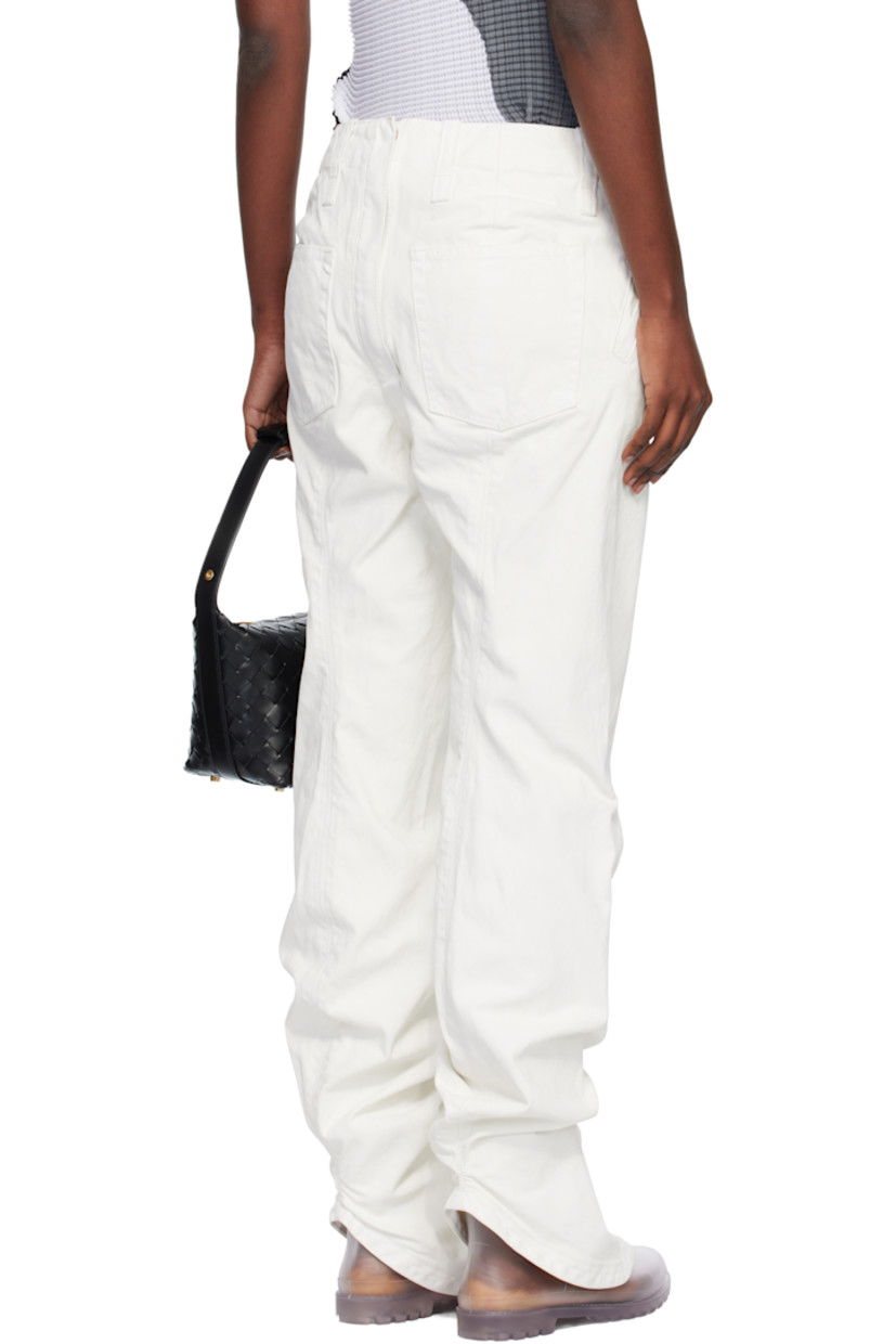 Coated non-stretch denim jeans.

· Belt loops
· Four-pocket styling
· Zip fly
· Zip closure at back

Supplier color: White