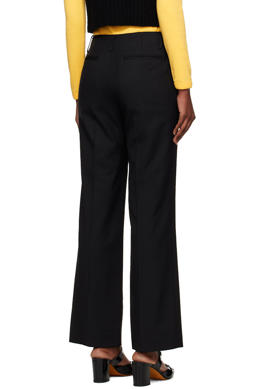 Wool-blend gabardine trousers.

· Slim-fit, straight-leg
· Low-rise
· Belt loops
· Five-pocket styling
· Zip fly
· Central crease at legs
· Full satin lining

Supplier color: Black