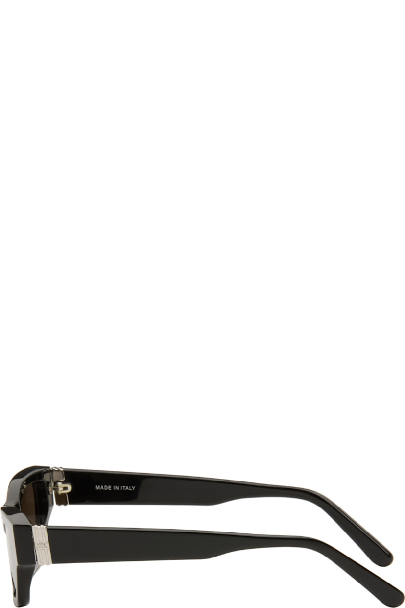Rectangular acetate-frame sunglasses.

· Brown lenses
· Integrated nose pads
· Logo hardware at hinges
· Hinged case included
· Size: 51.17 

Supplier color: Black