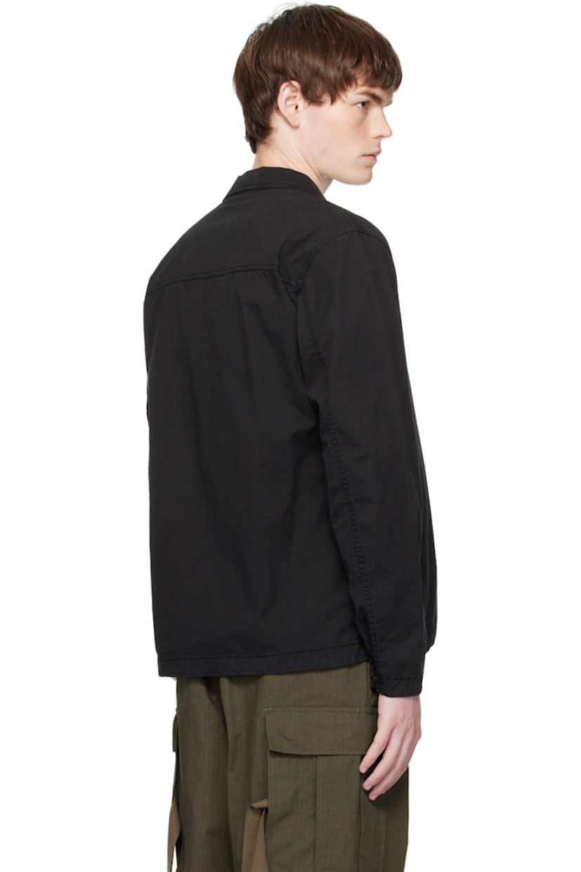 Stretch cotton twill jacket.

· Fading throughout
· Spread collar
· Zip closure
· Zip pocket at front
· Detachable felted logo patch at sleeve
· Press-stud fastening at cuffs

Supplier color: Black