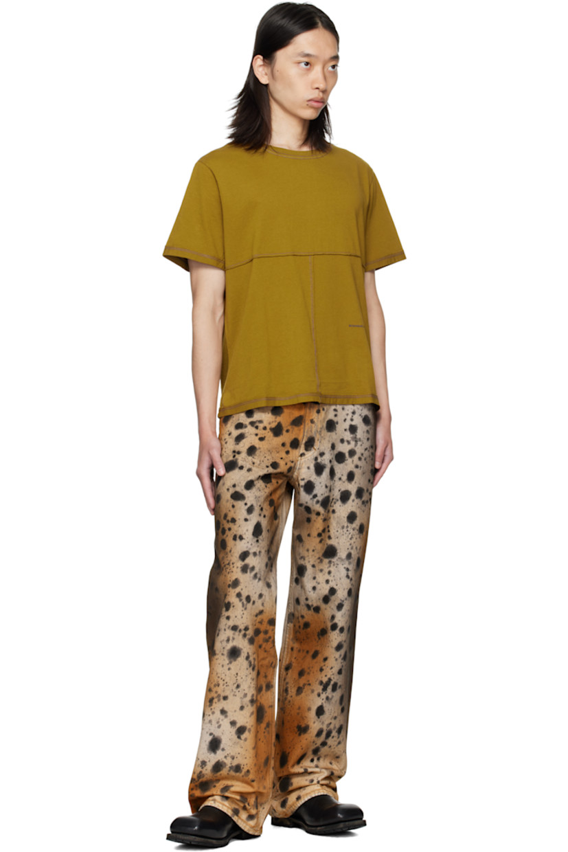 Wide-leg 14 oz non-stretch denim jeans. Hand-dyed and bleached graphic pattern throughout.

· Belt loops
· Four-pocket styling
· Zip fly

Each item is unique. Please note coloration may vary.

Supplier color: Abstract cheetah
