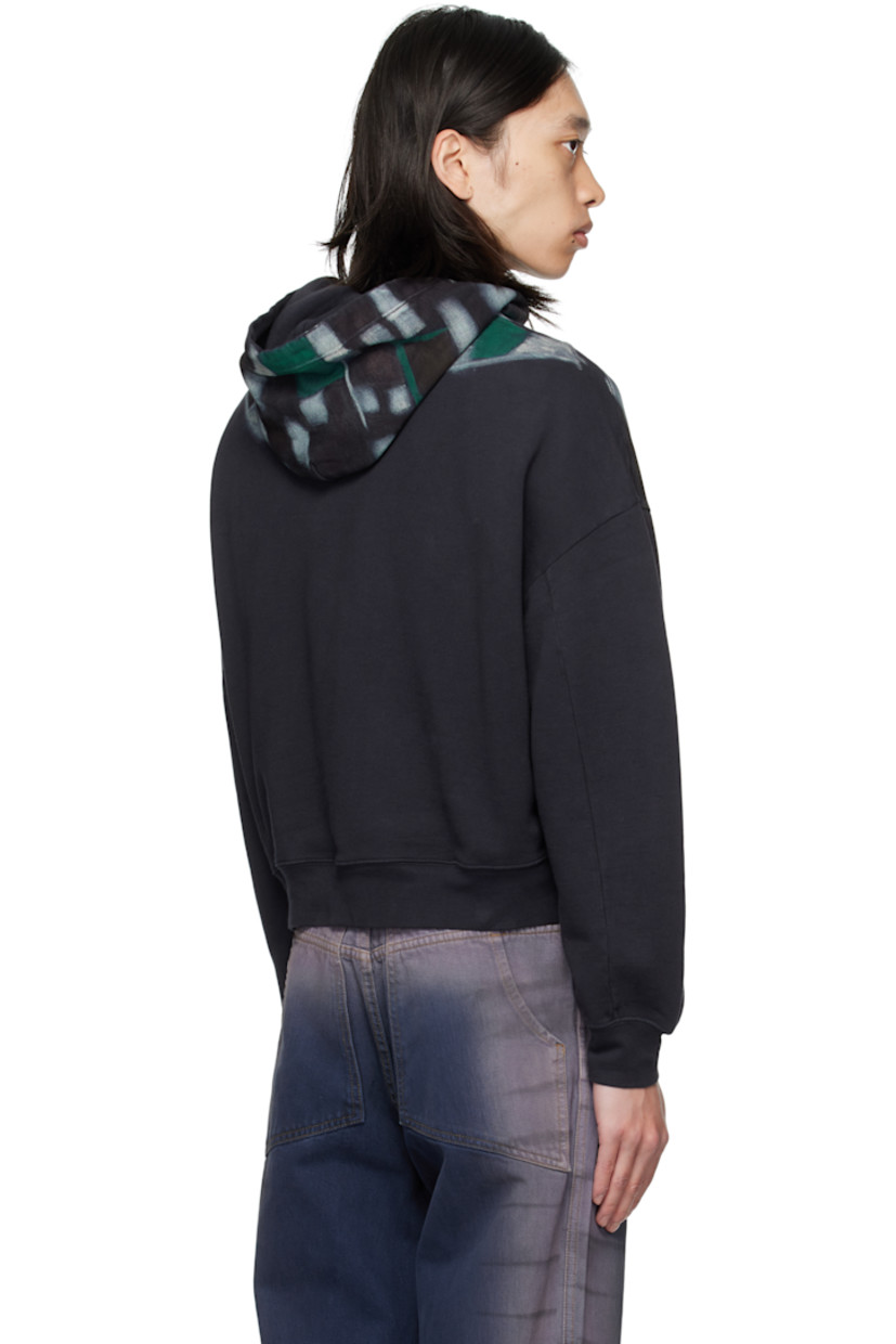 Garment-dyed French terry hoodie. 

· Sprayed dye graphic pattern throughout 
· Drawstring at hood
· Kangaroo pocket at waist
· Rib-knit hem and cuffs
· Cropped hem
· Logo bonded at shoulder
· Dropped shoulders

Supplier color: Porcupine
