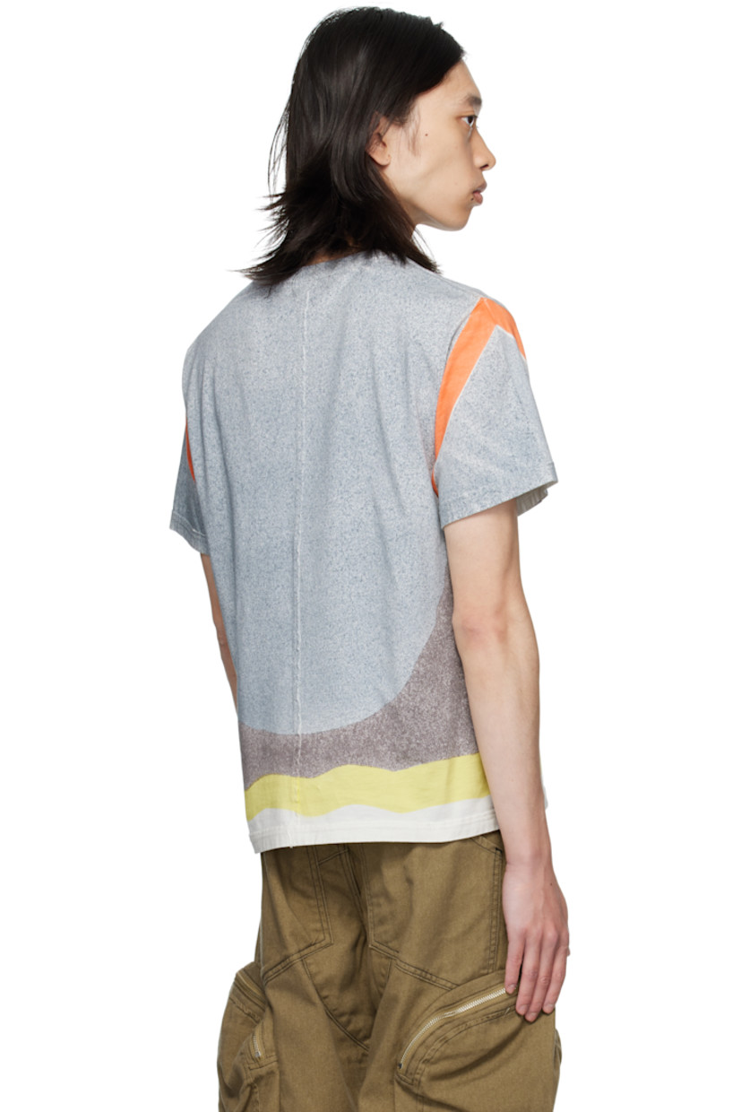 Garment-dyed pima cotton jersey T-shirt. 

· Paneled construction
· Raw edges throughout
· Rib-knit crewneck and cuffs
· Logo printed at front
· Contrast stitching in blue

Supplier color: Valley