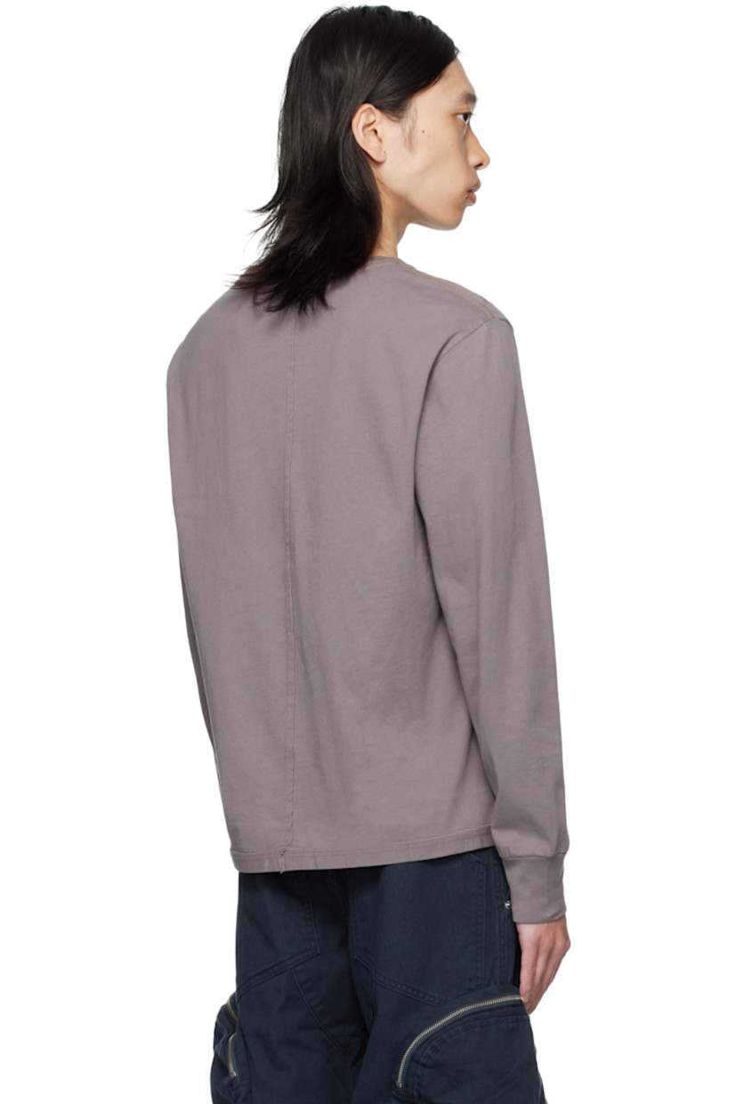 Garment-dyed pima cotton jersey T-shirt. 

· Paneled construction
· Raw edges throughout
· Rib-knit crewneck and cuffs
· Logo printed at front
· Contrast stitching in yellow

Supplier color: Shark