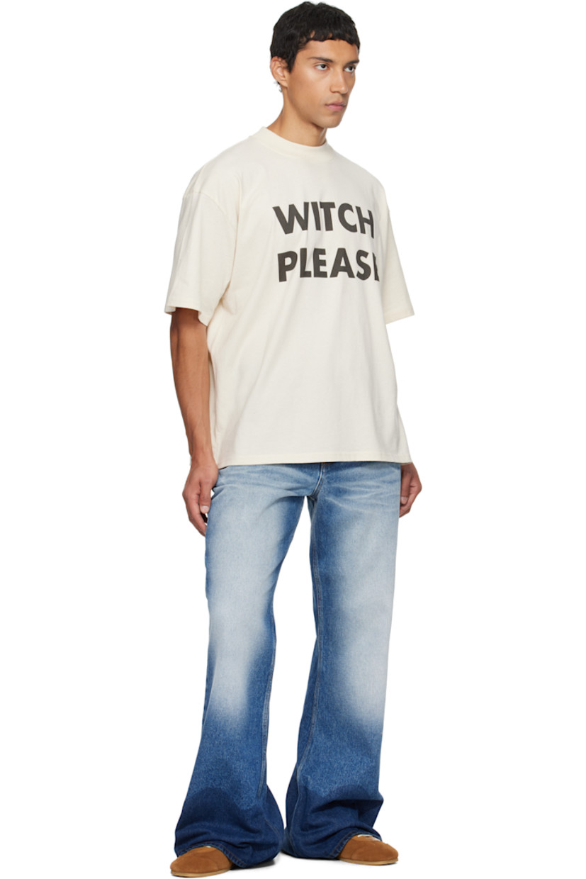 Nepped organic cotton jersey T-shirt.

· Rib-knit crewneck
· Text printed at front
· Dropped shoulders

Supplier color: White