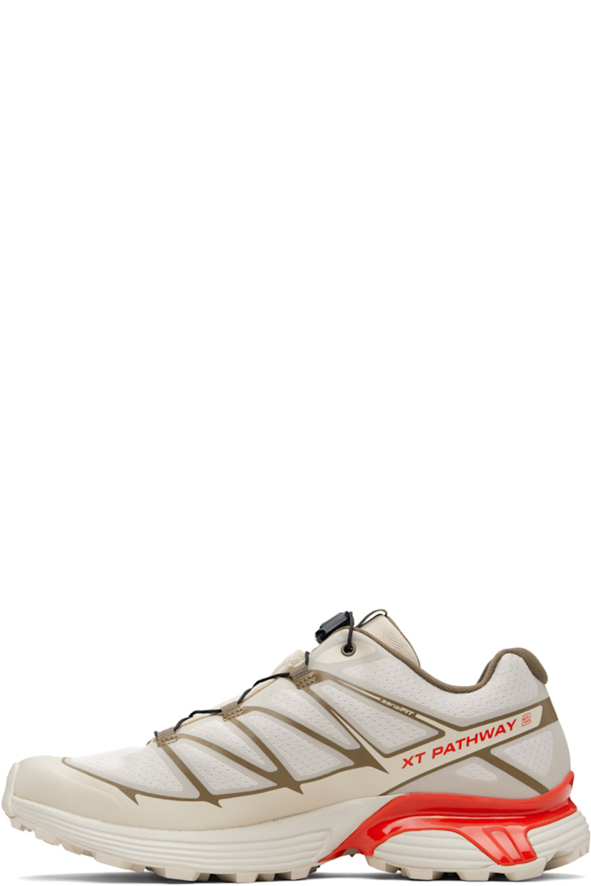 Low-top mesh sneakers.

· Bonded trim throughout
· Quicklace™ closure
· Logo patch at vamp
· Logo-woven pull-loop at tongue
· Padded tongue and collar
· Logo printed at outer side
· Bonded SensiFit™ panel at sides
· Molded OrthoLite® footbed
· Mesh lining
· Agile Chassis™ Skeleton at EnergyCell midsole
· Treaded Mud Contagrip® rubber sole

Supplier color: Rainy day/Stone gray/Cherry tomato