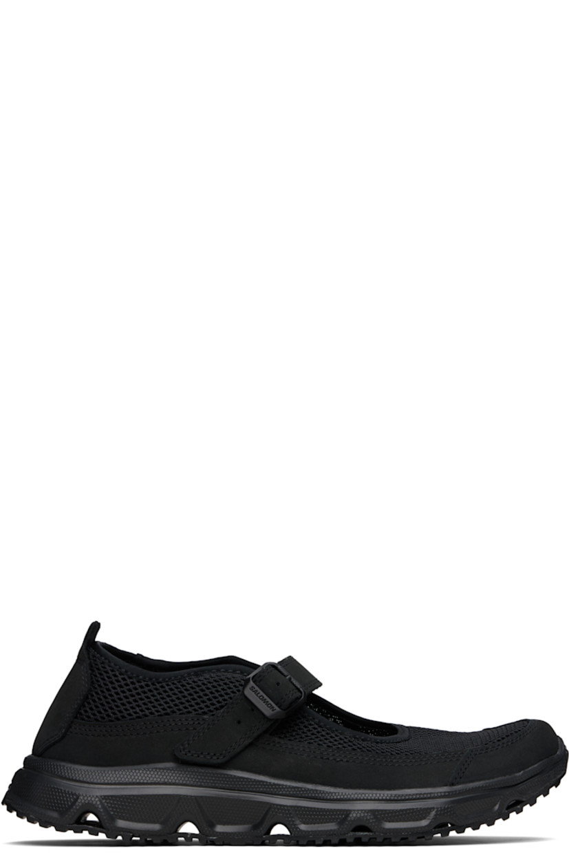 Mesh and nubuck Mary Jane-style loafers in black.

· Pin-buckle strap at vamp
· Bonded jersey trim at collar
· Pull-tab at heel collar
· Logo embossed at heel tab
· Faux-suede lining
· Treaded Contagrip® rubber sole

Supplier color: Black