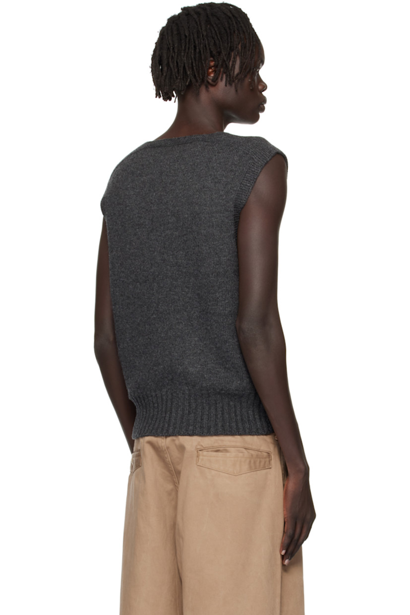 Knit wool- and cashmere-blend sweater vest.

· Square neck
· Rib-knit hem

Supplier color: Charcoal