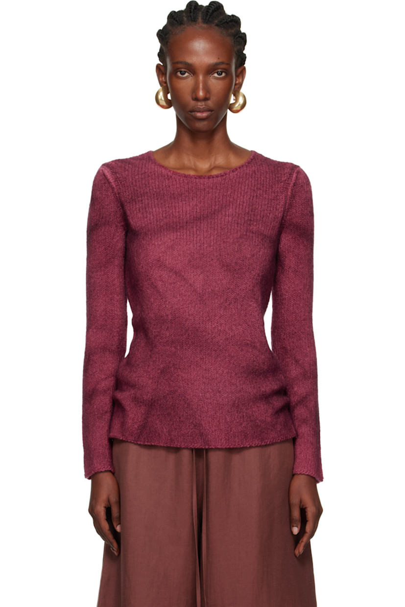 Knit cashmere sweater.

· Pattern throughout
· Crewneck

Supplier color: Bordeaux