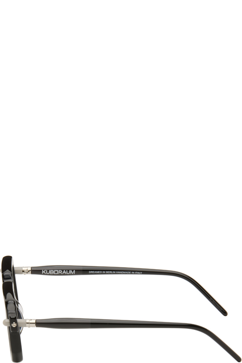 Handcrafted square acetate-frame optical glasses.

· Integrated nose pads
· Includes case
· Size: 51.19 145

Supplier color: Black shine/Dark grey/Black shine