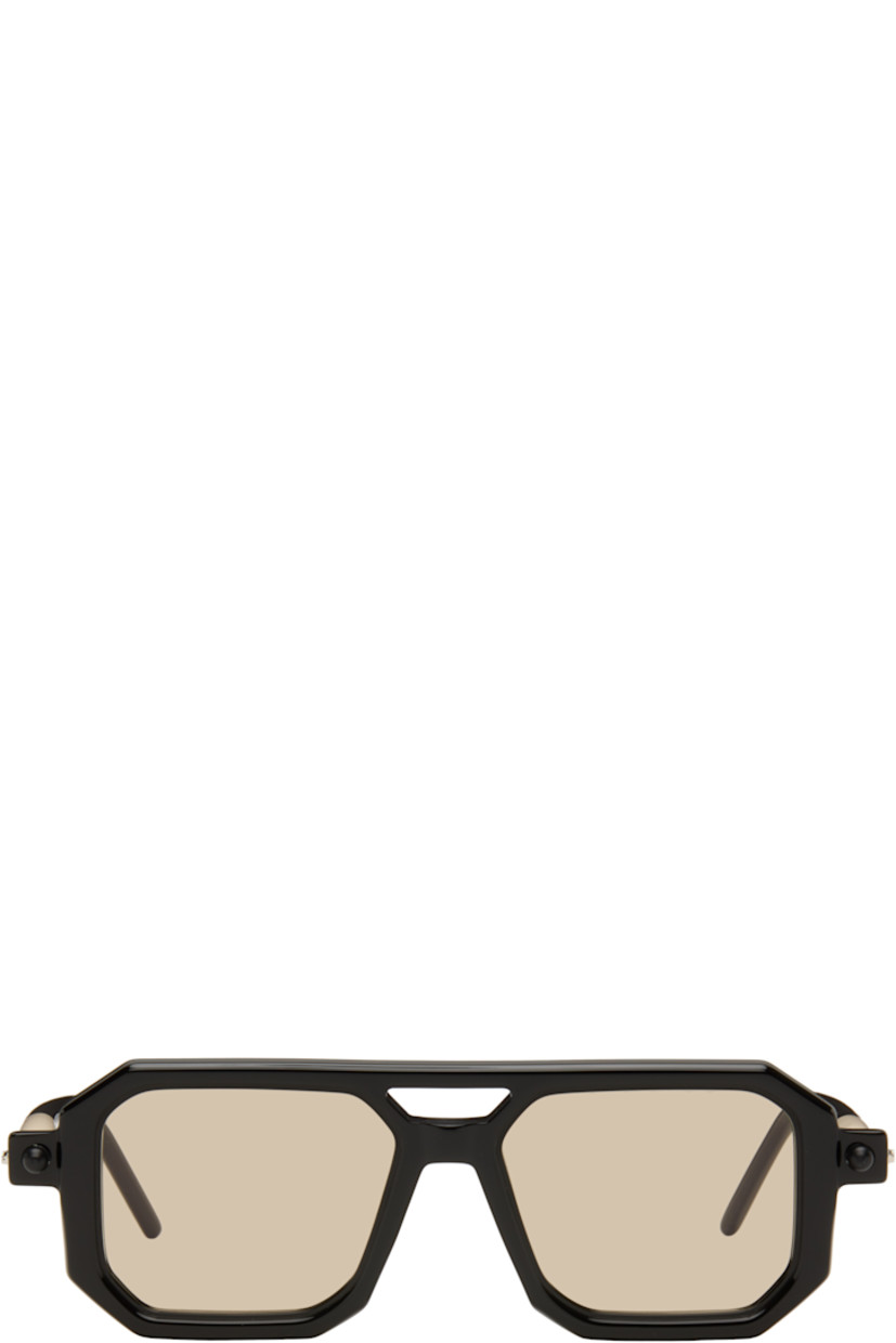 Handcrafted square Mazzucchelli acetate-frame sunglasses.

· Brown lenses
· Double bridge
· Integrated nose pads
· Includes case
· Size: 53.17 145

Supplier color: Black shine/Ivory/Black shine