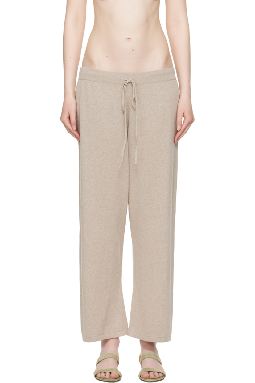 Knit pima cotton- and linen-blend lounge pants. Drawstring at elasticized waistband.

Supplier color: Sisal