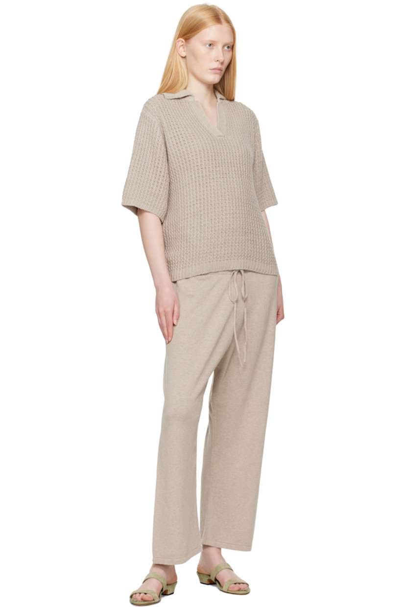 Knit pima cotton- and linen-blend lounge pants. Drawstring at elasticized waistband.

Supplier color: Sisal