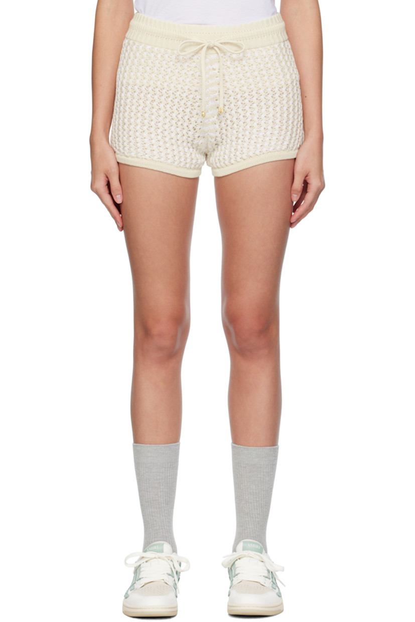 Open-knit cotton shorts.

· Drawstring at rib-knit elasticized waistband
· Two-pocket styling
· Full knit lining

Supplier color: Alabaster