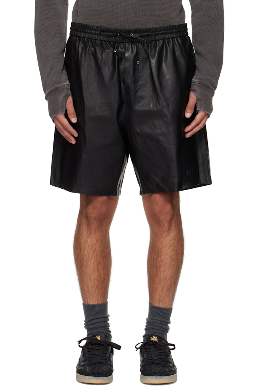 Grained lambskin shorts.

· Drawstring at elasticized waistband
· Two-pocket styling
· Mock fly
· Logo embossed at leg 

Supplier color: Black