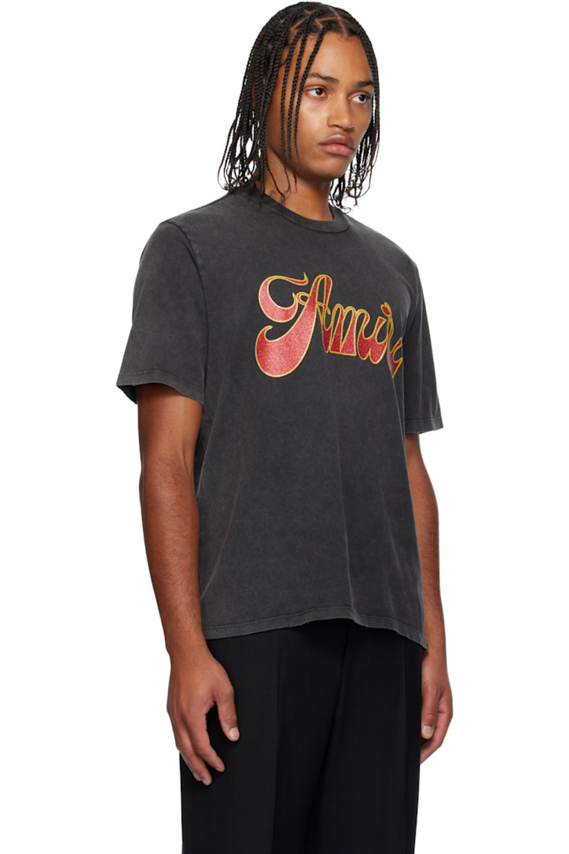 Cotton jersey T-shirt. 

· Fading and subtle distressing throughout 
· Rib-knit crewneck
· Logo printed at chest and back

Supplier color: Black