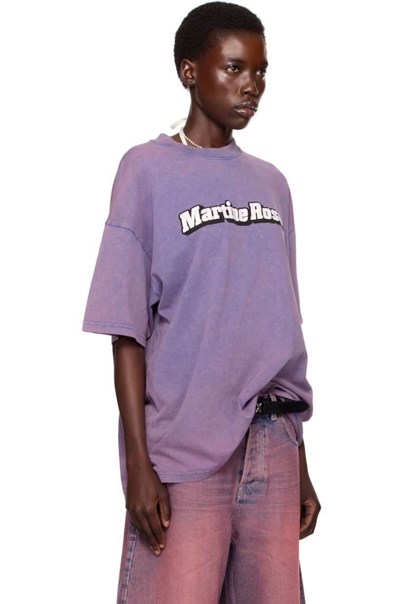 Cotton jersey T-shirt. Fading throughout. 

· Rib-knit crewneck
· Logo printed at front 
· Dropped shoulders

Part of the exclusive SSENSE HEAT capsule.

Supplier color: Pink bubblegum purple