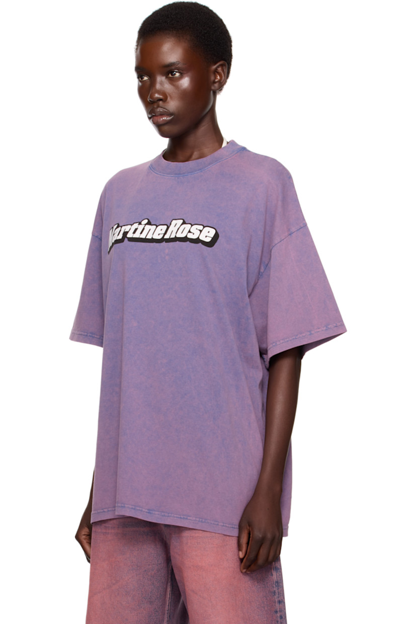 Cotton jersey T-shirt. Fading throughout. 

· Rib-knit crewneck
· Logo printed at front 
· Dropped shoulders

Part of the exclusive SSENSE HEAT capsule.

Supplier color: Pink bubblegum purple