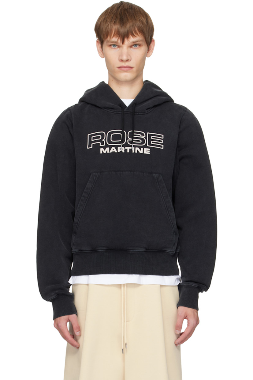 Cotton fleece hoodie.

· Fading throughout
· Drawstring at hood
· Logo bonded at front
· Kangaroo pocket
· Rib-knit hem and cuffs

Supplier color: Black Washed