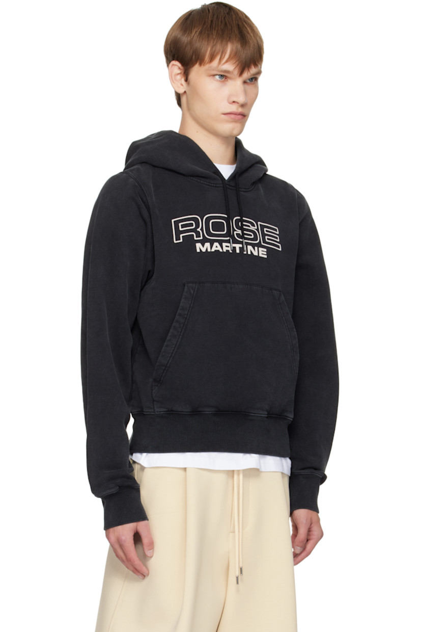 Cotton fleece hoodie.

· Fading throughout
· Drawstring at hood
· Logo bonded at front
· Kangaroo pocket
· Rib-knit hem and cuffs

Supplier color: Black Washed