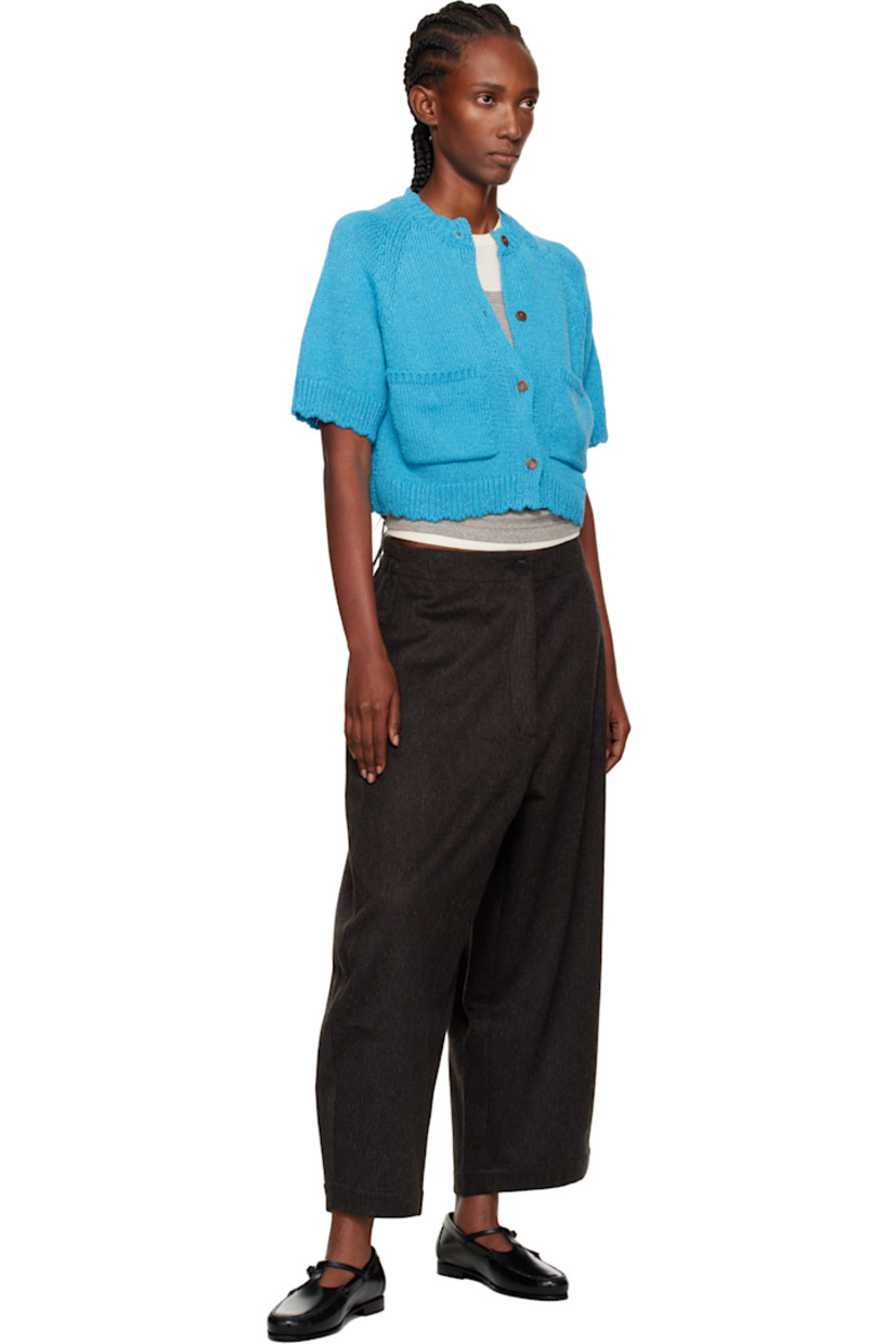 Felted wool-blend trousers.

· Partially elasticized waistband
· Two-pocket styling
· Zip fly
· Curved outseams

Supplier color: Java