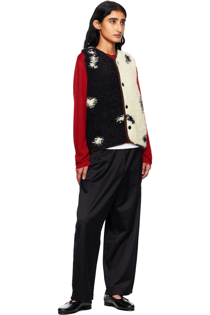 Wool- and mohair-blend fleece cardigan. 

· Intarsia pattern and rib-knit trim throughout
· V-neck
· Button closure
· Logo-engraved hardware

Supplier color: Blotch