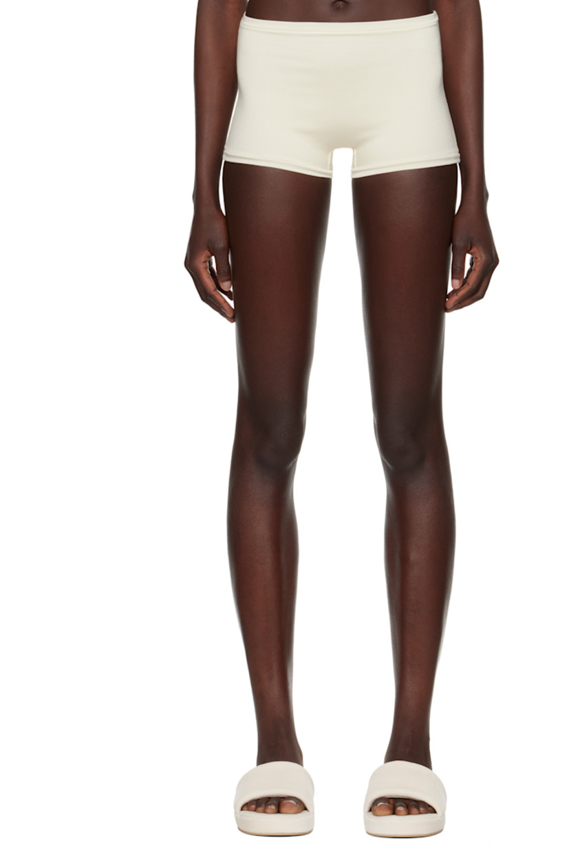 Stretch modal jersey boy shorts.

· High-rise
· Elasticized waistband
· Fully lined

Supplier color: Cream