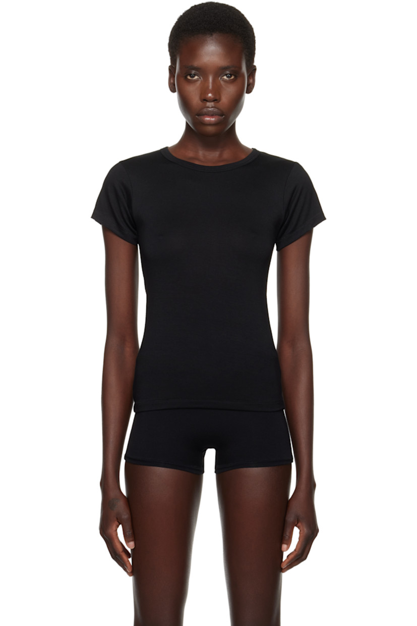 Stretch modal jersey T-shirt. Crewneck.

Supplier color: Black