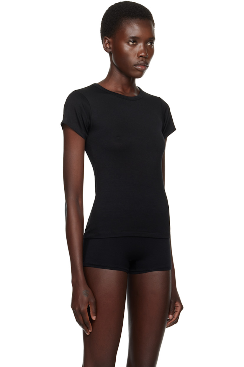 Stretch modal jersey T-shirt. Crewneck.

Supplier color: Black