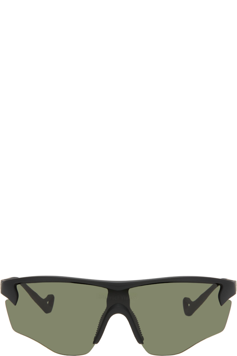 Shield-style semi-rimless acrylic-frame sunglasses.

· Khaki lens with D+ lens technology
· 100% UVA/UVB protection
· Integrated rubber nose pads
· Logo printed at lens and temple
· Eyewear chain-compatible rubber temple tips
· Includes microfiber pouch
· Size: 140 125

Supplier color: Black/D+ G15