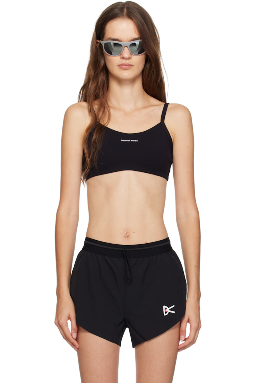 Double-faced 180 gsm stretch nylon interlock jersey sport bra. 

· Moisture-wicking, quick-drying
· Scoop neck
· Logo printed at front 
· Fixed shoulder straps
· Full stretch jersey lining 

Supplier color: Black