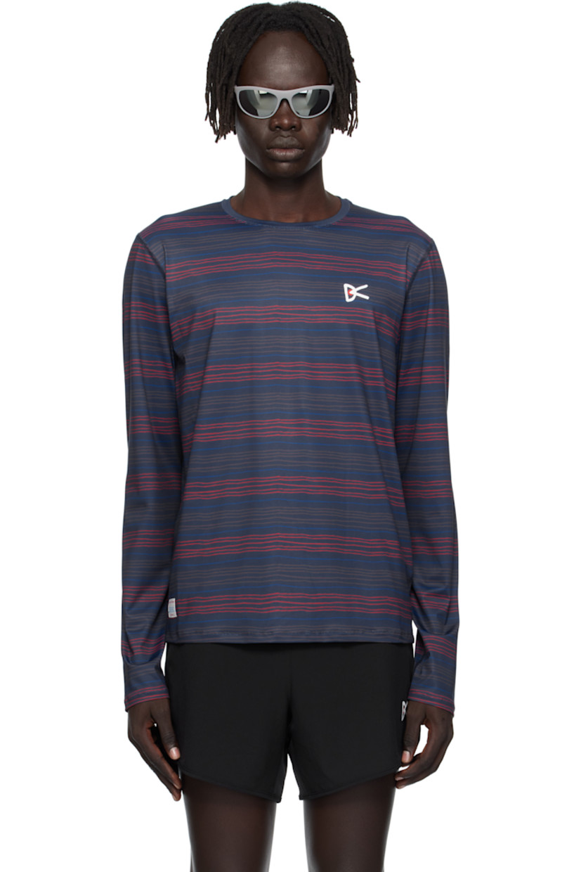 Lightweight 150 gsm stretch jersey T-shirt.

· Striped throughout 
· Round neck
· Logo printed at chest and back collar
· Logo patch at front hem 

Supplier color: Micro stripes