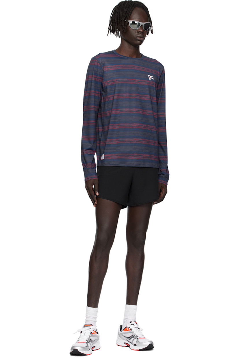 Lightweight 150 gsm stretch jersey T-shirt.

· Striped throughout 
· Round neck
· Logo printed at chest and back collar
· Logo patch at front hem 

Supplier color: Micro stripes