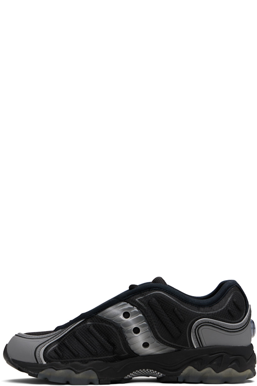 Low-top mesh and buffed faux-leather sneakers.

· Reflective trim throughout
· Lace-up closure
· Logo embroidered at padded tongue
· Padded collar
· Text embroidered at outer side and heel
· Logo appliqué at sides and heel counter
· Jersey and mesh lining
· Foam rubber midsole
· Treaded XT-900 rubber sole

Supplier color: Black/Metallic