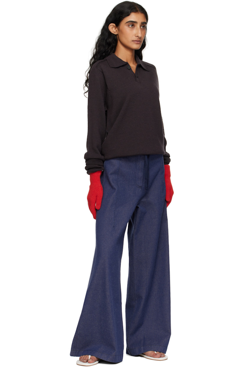 Rib-knit recycled cashmere- and wool-blend gloves.

Supplier color: Melograno red