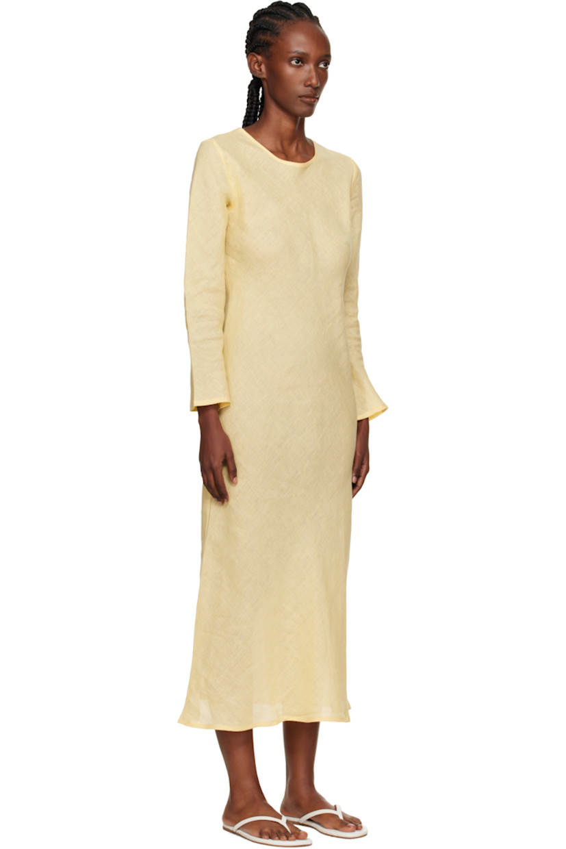 Bias-cut semi-sheer linen hopsack maxi dress.

· OEKO-TEX®-certified
· Round neck

Supplier color: Ana yellow