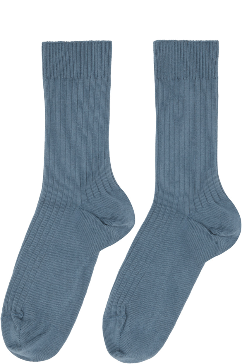 Three assorted pairs of calf-high rib-knit stretch organic cotton-blend socks. Certified GOTS, OEKO-TEX®, and OCS 100.

Supplier color: Blue/Green/Gb melange