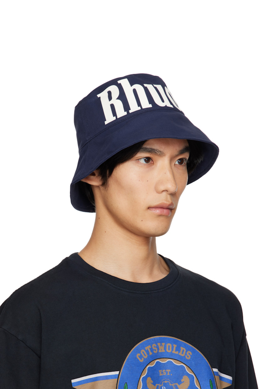 Cotton twill bucket hat. 

· Logo printed at face
· Twill lining

Supplier color: Navy/Off-white