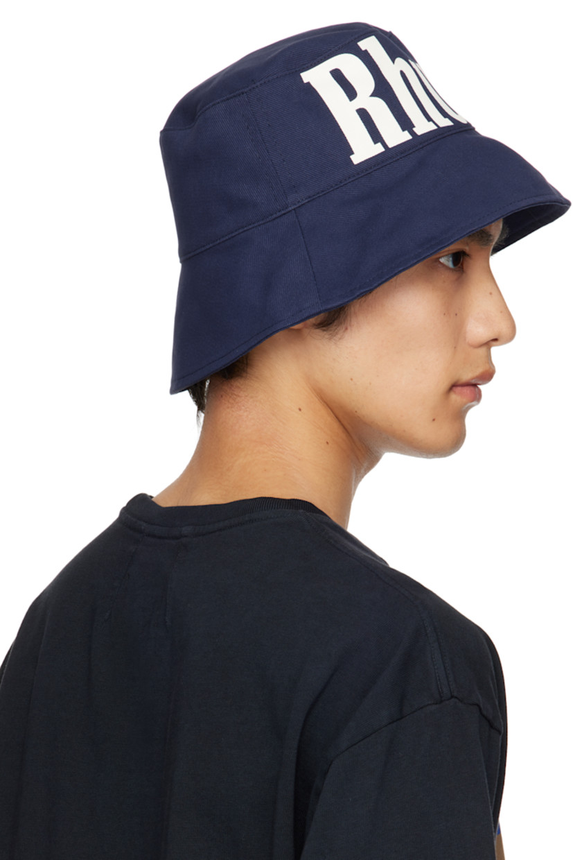 Cotton twill bucket hat. 

· Logo printed at face
· Twill lining

Supplier color: Navy/Off-white