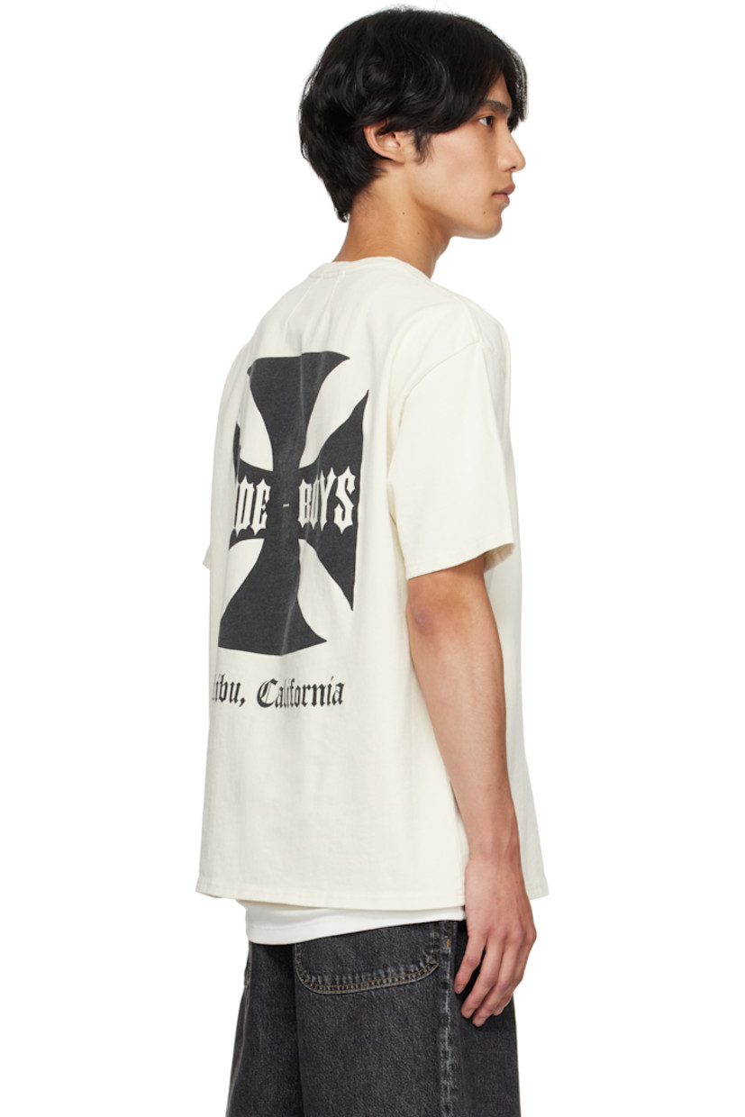 Cotton jersey T-shirt.

· Rib-knit crewneck
· Logo graphic printed at chest and back
· Dropped shoulders
· Text printed at back

Supplier color: White