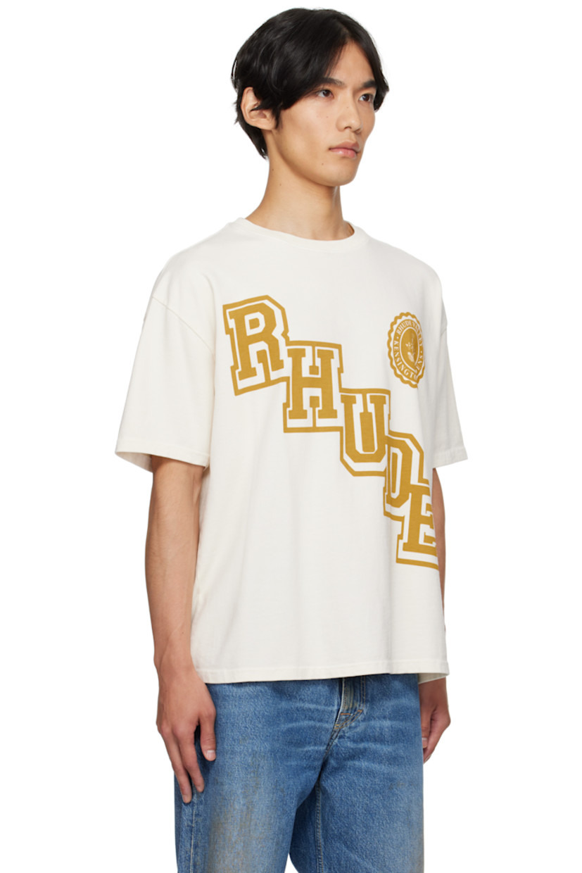 Cotton jersey T-shirt.

· Rib-knit crewneck
· Logos printed at front
· Dropped shoulders

Supplier color: White
