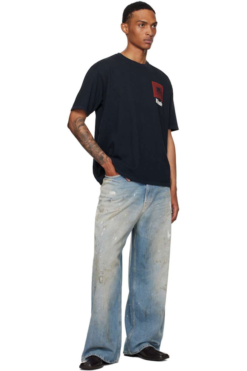 Cotton jersey T-shirt. 

· Rib-knit crewneck
· Logo and graphic printed at chest and back

Supplier color: Vintage black