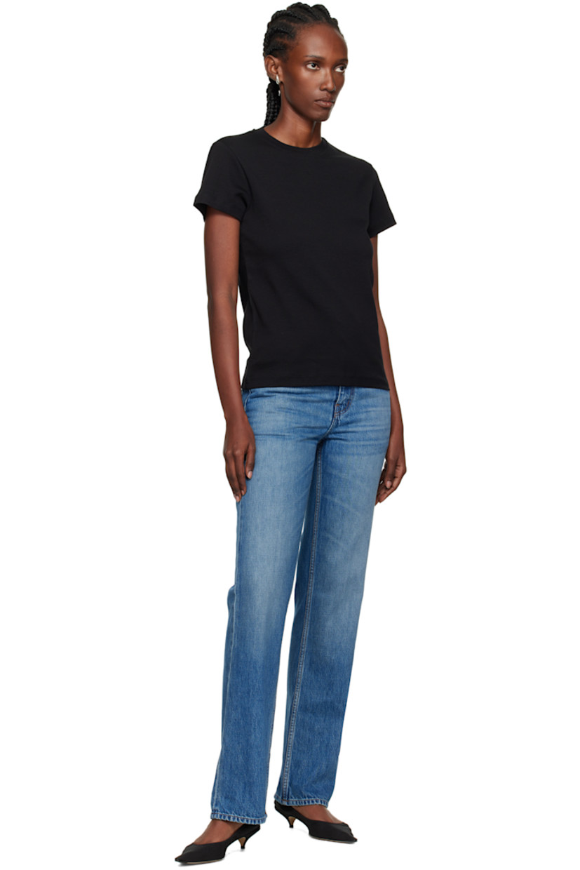 Rib-knit organic cotton T-shirt.

· Crewneck
· Central seam at back

Supplier color: Black