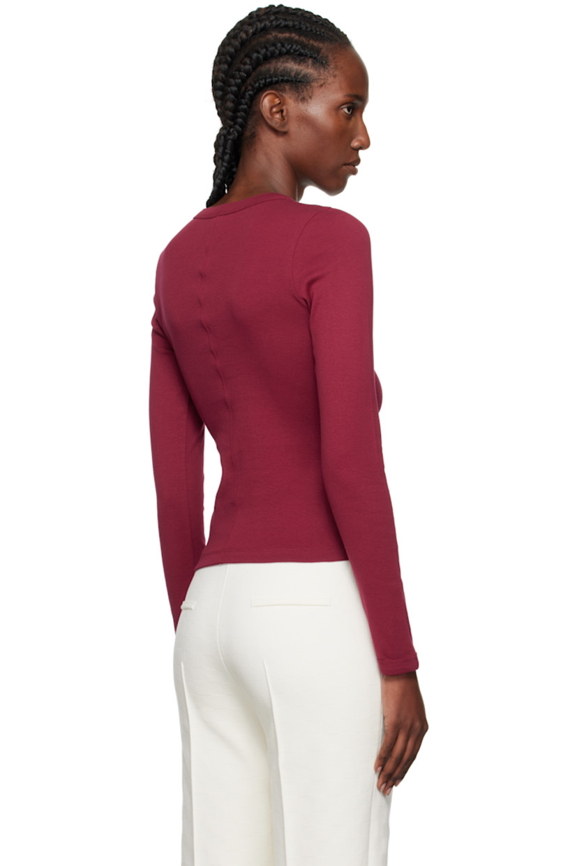 Rib-knit organic cotton T-shirt.

· Rolled crewneck and cuffs
· Central seam at back

Supplier color: Cherry
