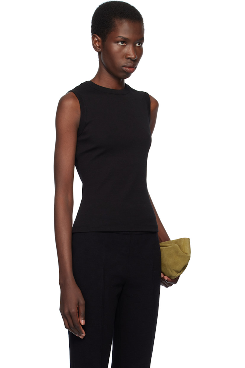 Organic cotton jersey tank top.

· Rib-knit crewneck and armscyes
· Central seam at back

Supplier color: Black