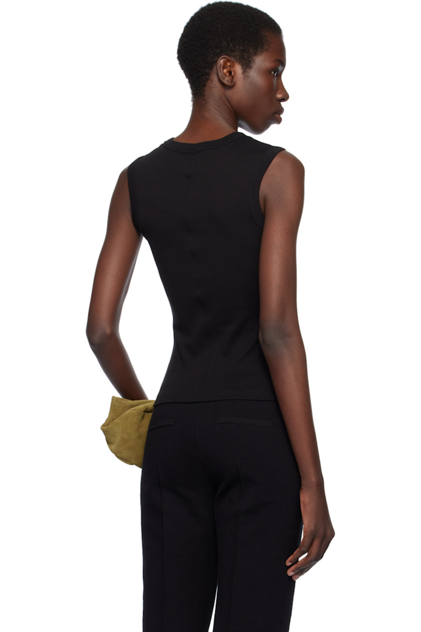 Organic cotton jersey tank top.

· Rib-knit crewneck and armscyes
· Central seam at back

Supplier color: Black
