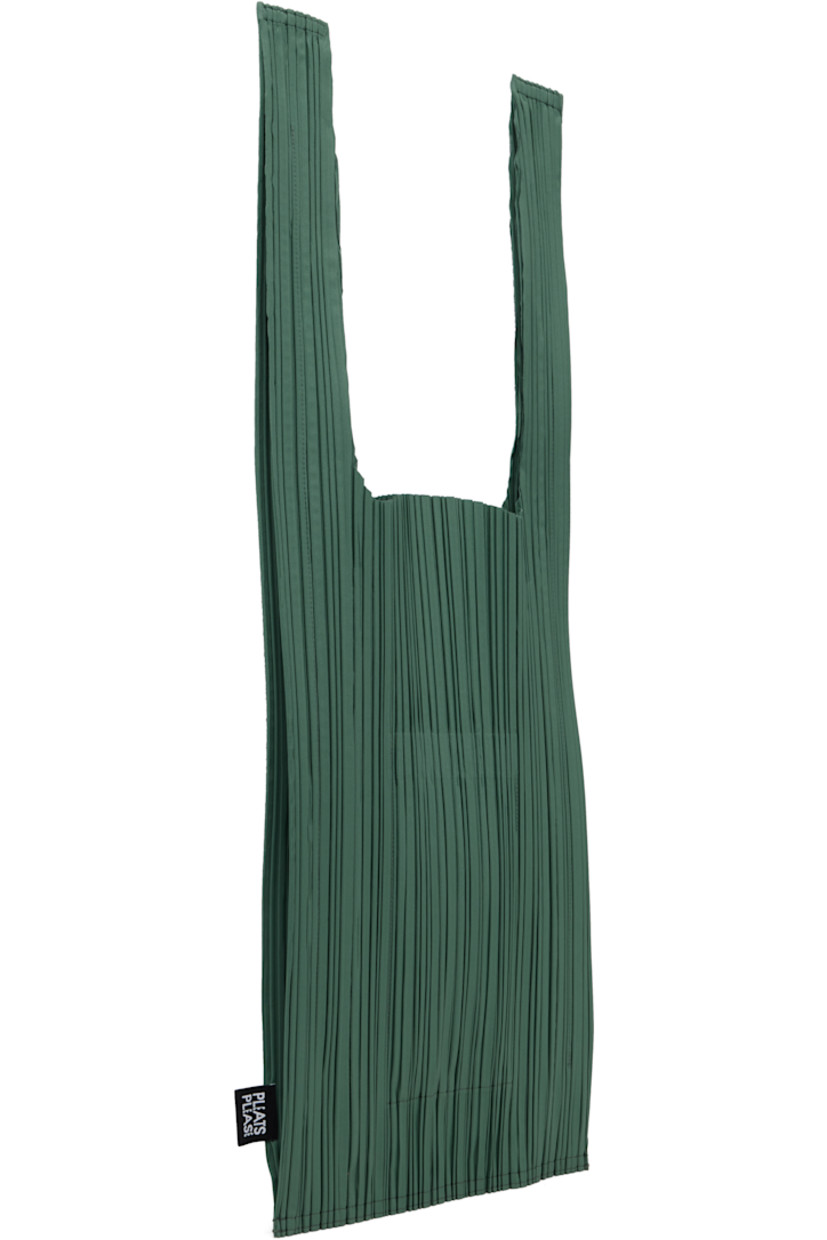 Flat-pleated twill tote.

· Integrated carry handles
· Logo flag at side
· Patch pocket at interior
· Unlined
· H12" x W9"

Supplier color: Moss Green