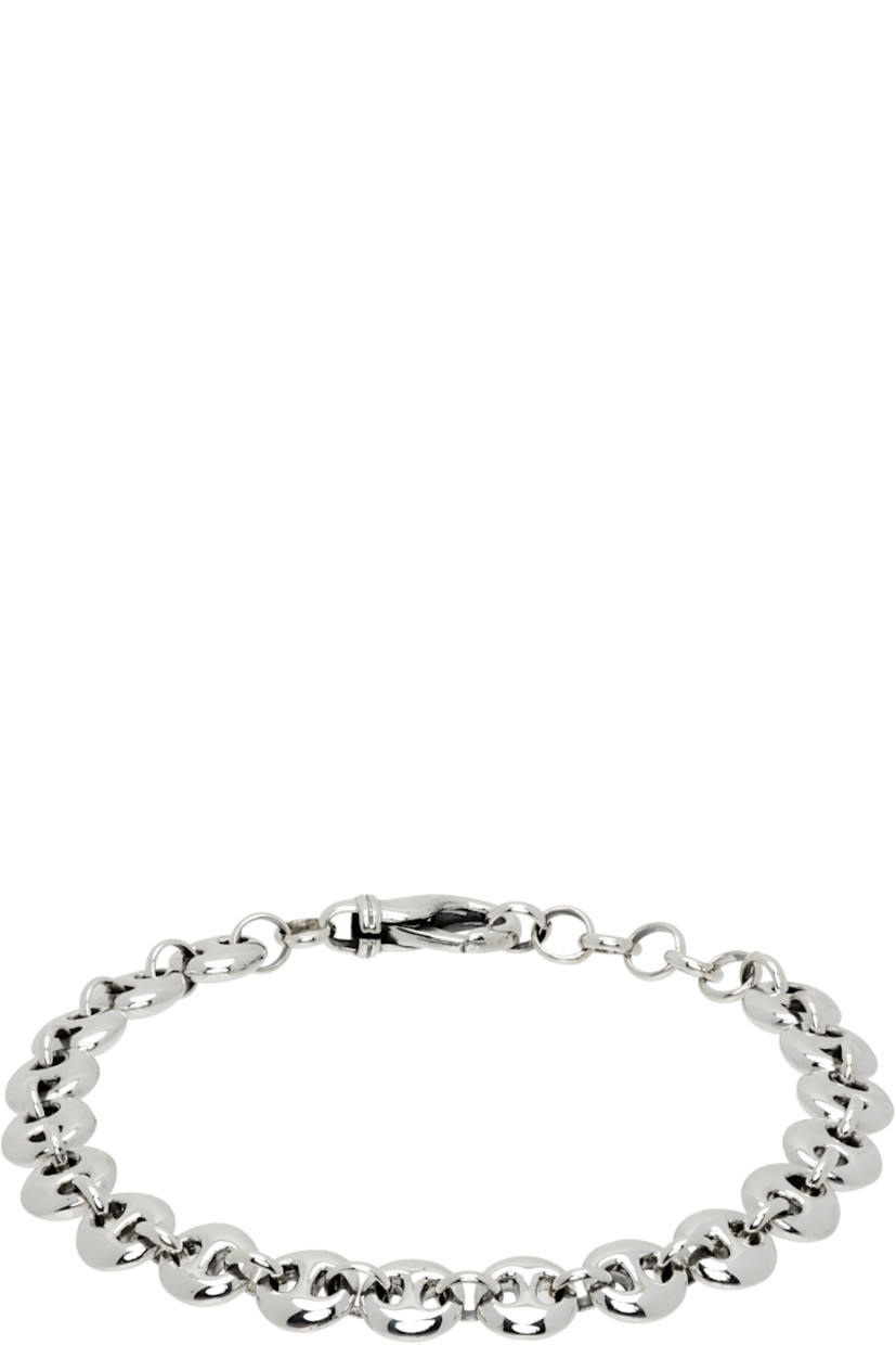 Handcrafted anchor chain bracelet in sterling silver. 

· Adjustable lobster-clasp fastening 
· L8"

Supplier color: Sterling silver