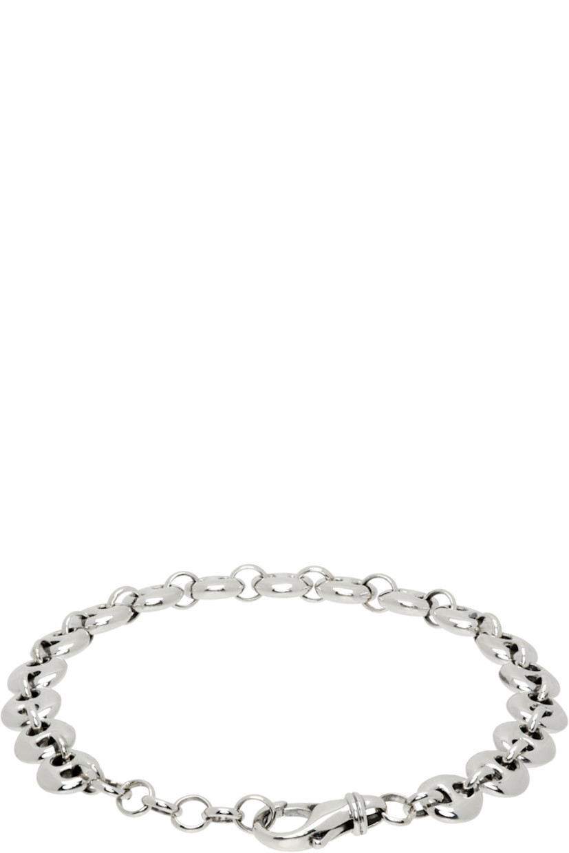 Handcrafted anchor chain bracelet in sterling silver. 

· Adjustable lobster-clasp fastening 
· L8"

Supplier color: Sterling silver
