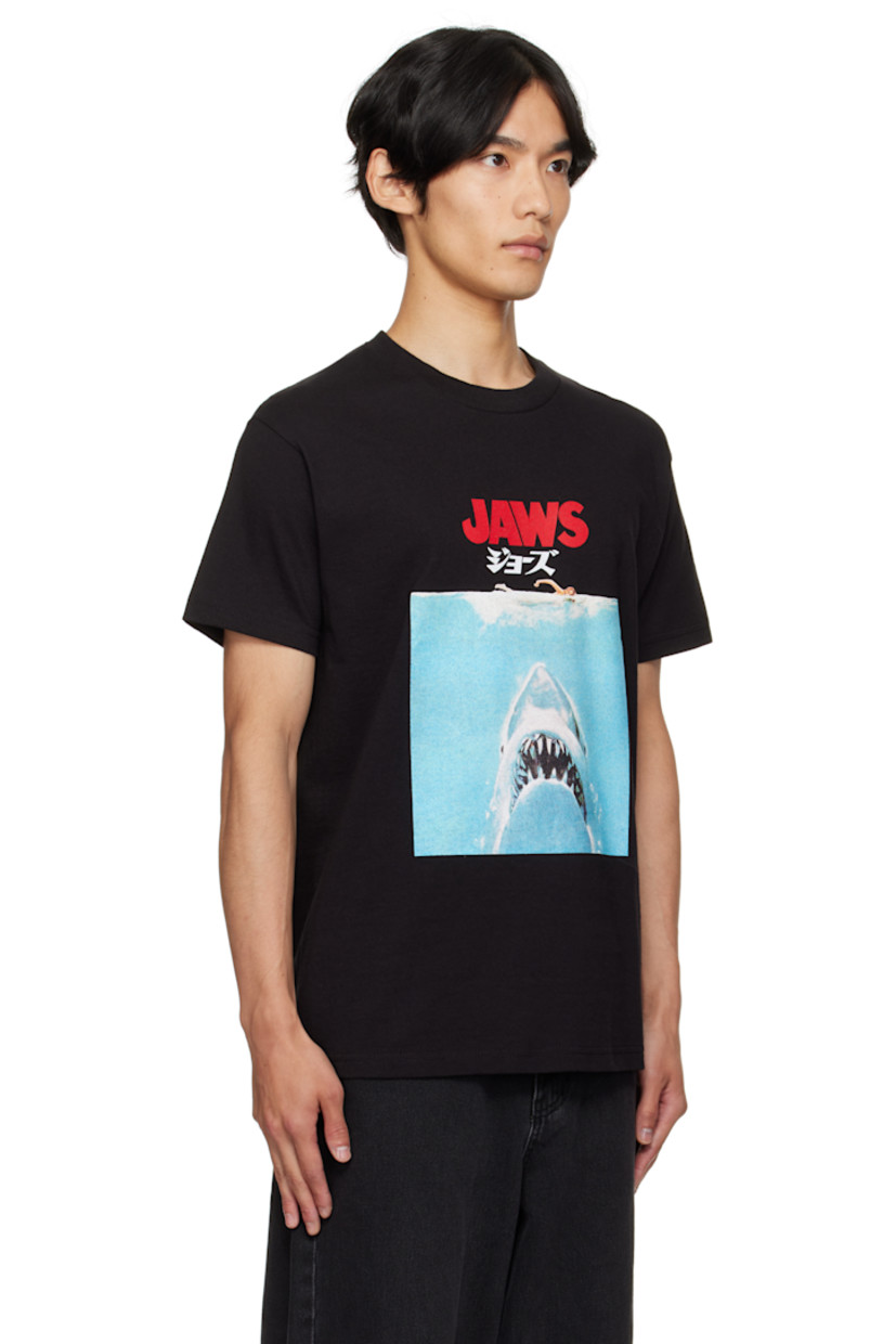 Cotton jersey T-shirt.

· Rib-knit crewneck
· Text and graphic printed at front

Part of the Jaws capsule.

Supplier color: Black